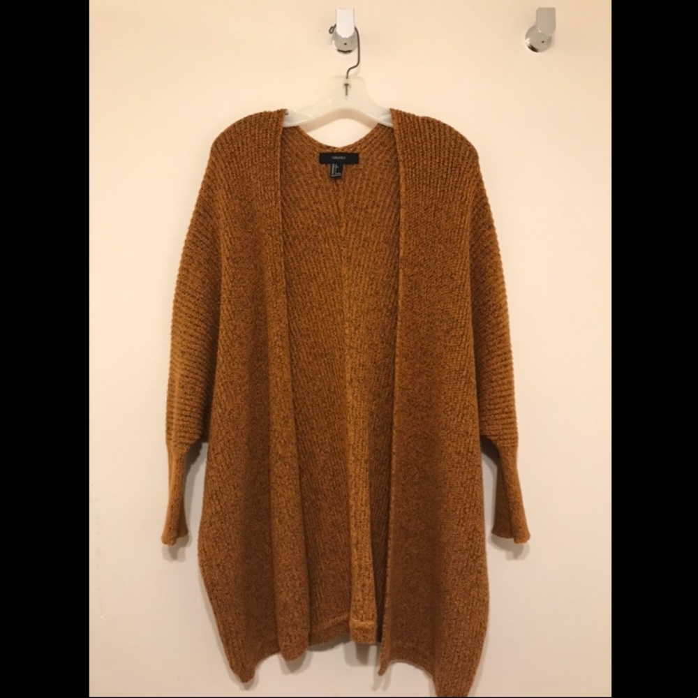 F21 orange cardigan